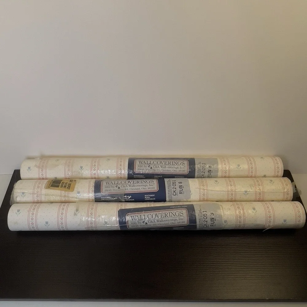 Vintage C&A Wallcoverings Floral Border Wallpaper Lot 3 Rolls CK2051 Run 8‎ NOS